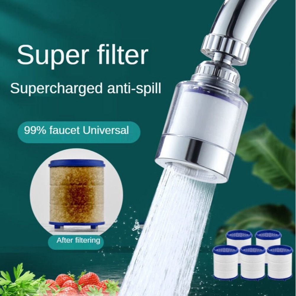 360° Rotation Water Faucet Filter Kitchen Faucet Extender Replaceable Filter Element Remove Chlorine Soften Water Filte purifier