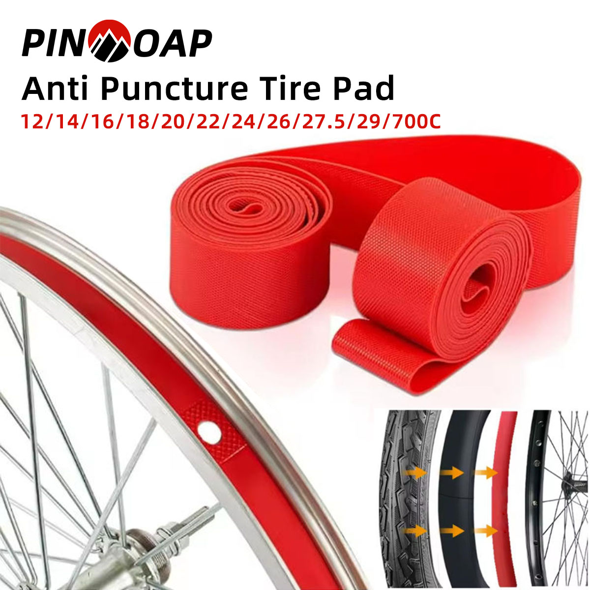 PINMOAP 2PCS Anti Puncture Tire Pad PVC Bicycle Inner Tube Pad Anti Scratch And Anti Puncture Protective Pad Riding Accessories