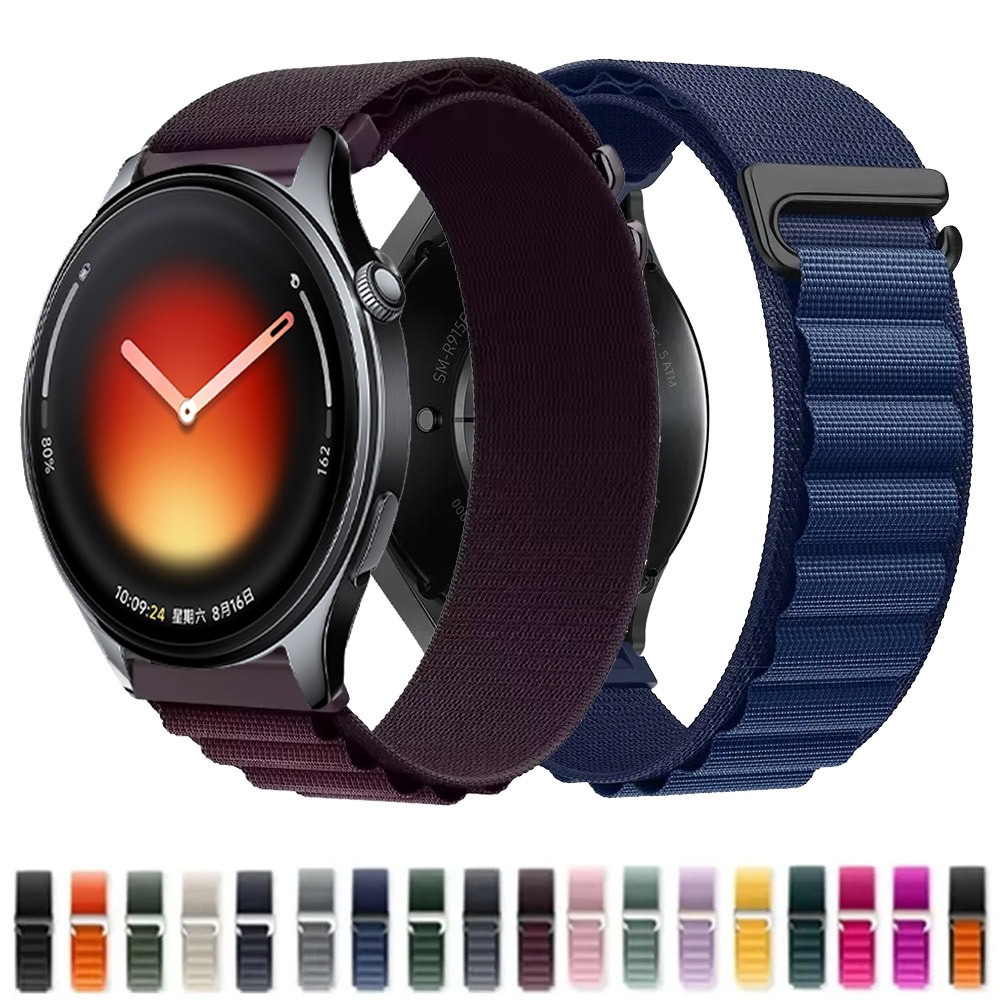 20mm 22mm Alpine Nylon Loop Strap for Xiaomi Watch 5/S4-3-2 Smartwatch Soft Band for Oneplus Watch Lite/3/2/2R/Realme Watch 5/S