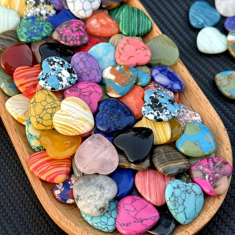10/20/30PCS 20MM Heart Shape Stone Crystal Amethyst Love Healing Stones Irregular Mineral Gravel Specimen for Home Garden Decor