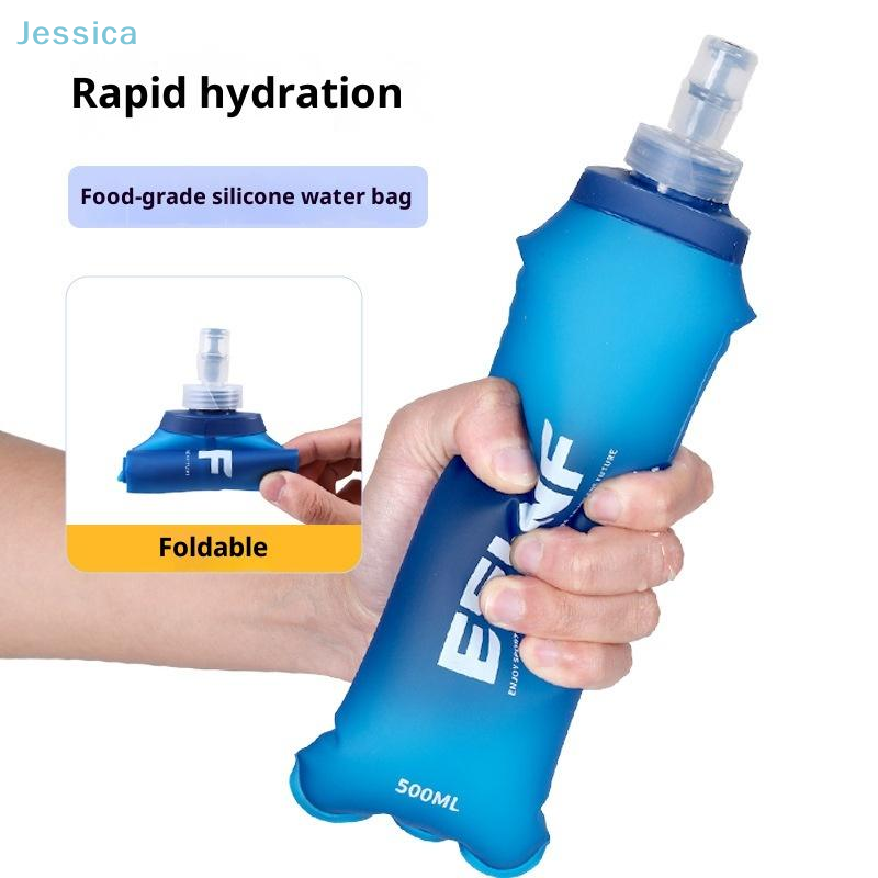 ♥500ml TPU Foldable Soft Water Bottle Sports Water Bottle Bag For Running Camping Hiking