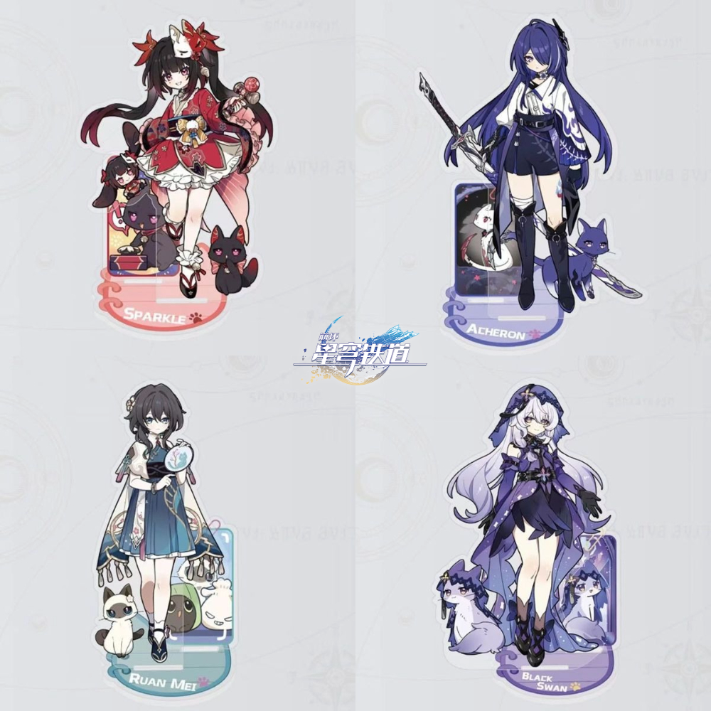 Honkai Star Rail Acrylic Stand Figure 10cm Anime Character Desk Display Ornament Ruan Mei Black Swan Collectible Model
