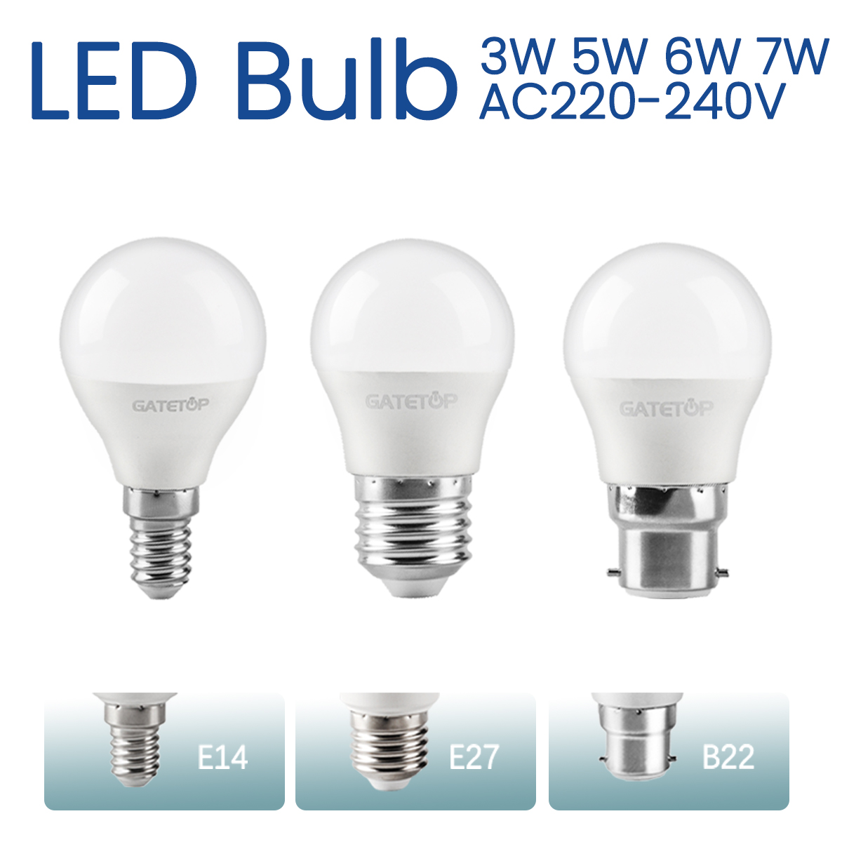 12Pack Lámpara LED Bulb E14 E27 B22 Energy Saving Globe Bulb Lamp 220V 3W 5W 6W 7W LED Warm Cold Light for Living Room Bedroom
