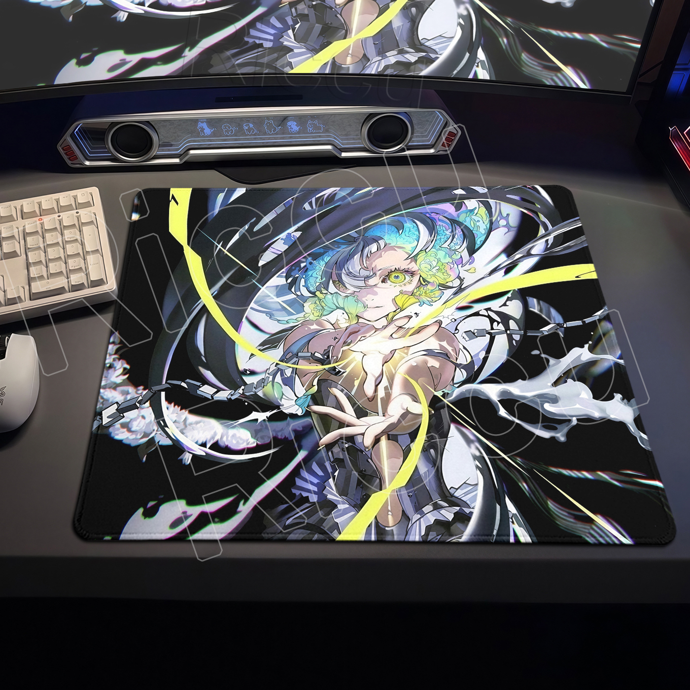 Cool E-Sports Punk Mouse Pad XS Anime Girls Desk Mat Desks Decort Gaming Keyboard Mousepad PC Cabinet Deskpad Office Accessories