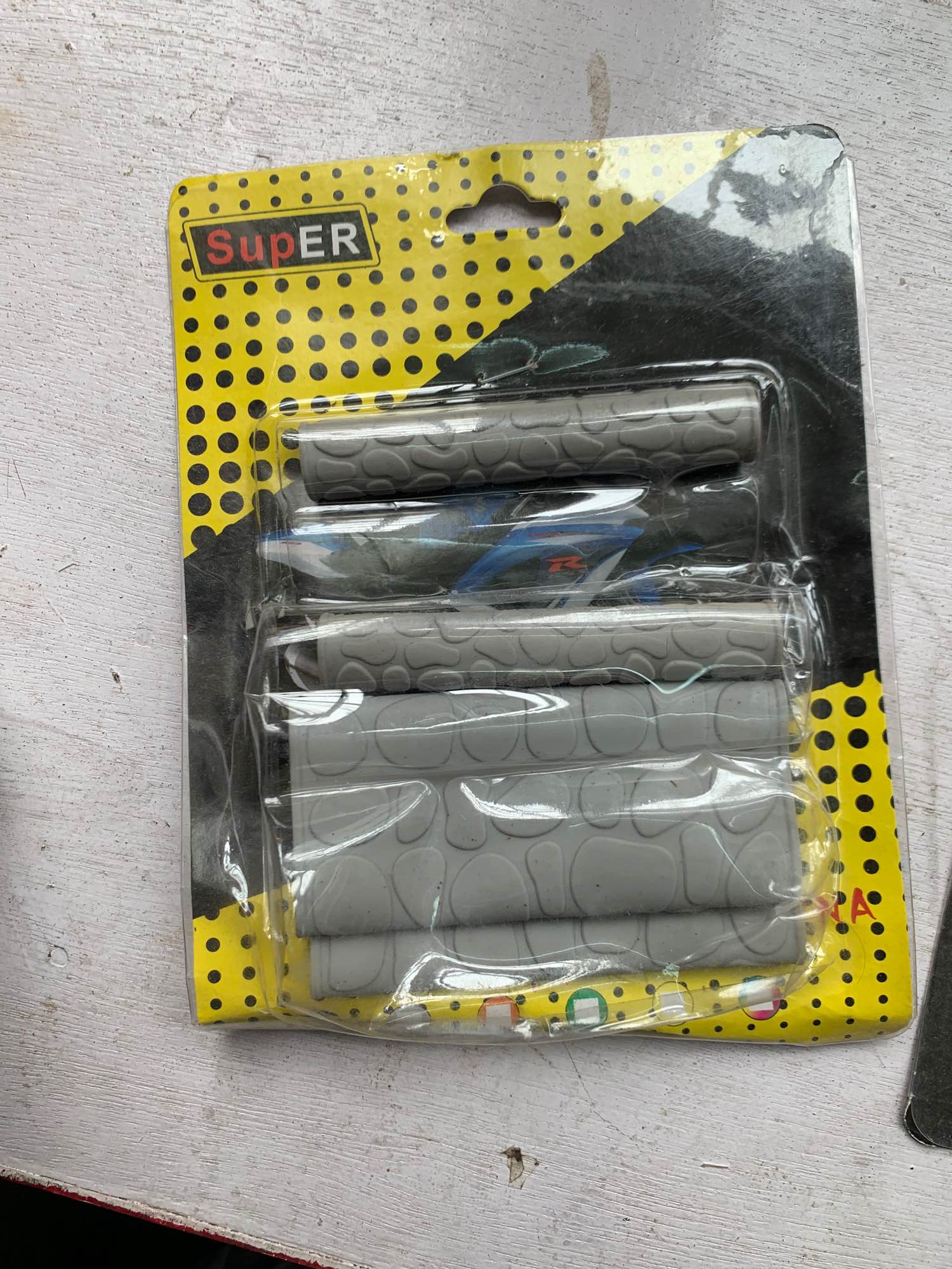 Gray Rubber Hand Grip for Bike & Scooter