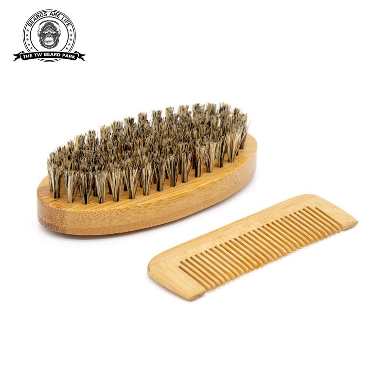 1PCS Hair Styling Comb Soft Boar Bristle For Mens Shaving Fold Beard And Mustache Brush Hairdressing