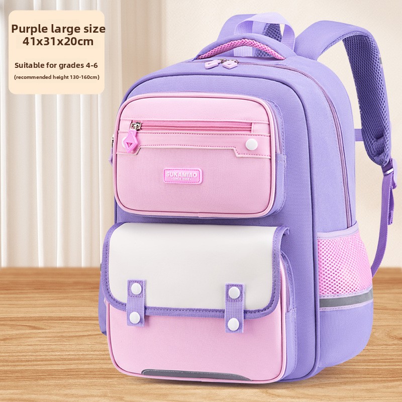 Nylon Small Ultra light Burden Protection Light Backpack for Primary School Students Children Large Capacity Expand Schoolbag