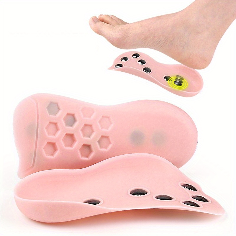 1 Pair Arch Half Insoles - Flat Foot Comfort Pads with Massage, Anti-Slip, Flat Foot Insole Girl, Insole For Flat Foot Girl