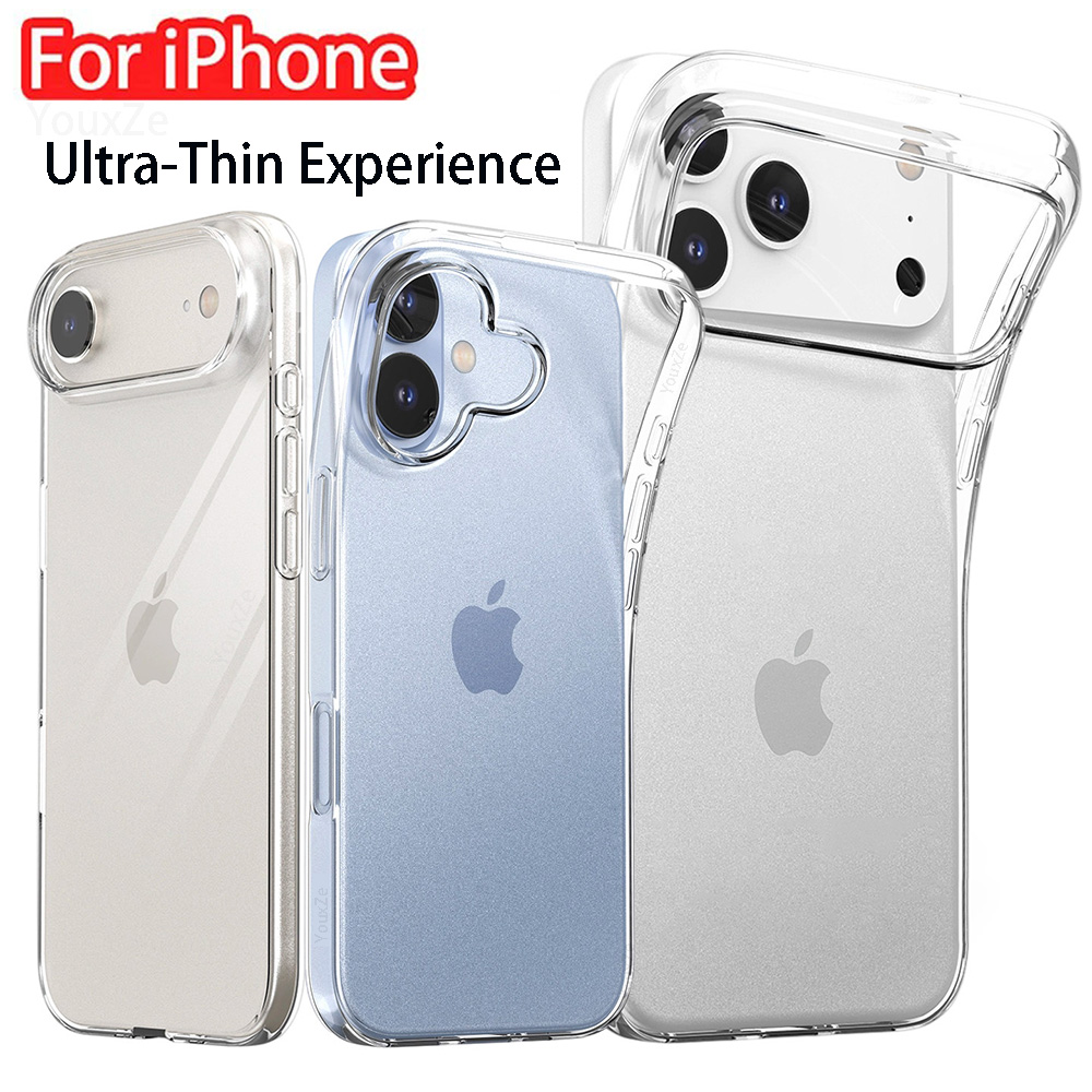 Luxury Shockproof Silicone Case For 17 Pro Max 15 14 13 Ultra 12 15T 14T 13T 12T Pro Clear Soft Transparent Bumper Cover
