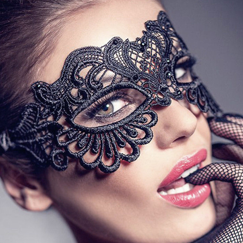 Black Lace Floral Eye Mask Masquerade Prom Face Mask Women Princess Party Cosplay Nightclub Queen Lace Mask Props