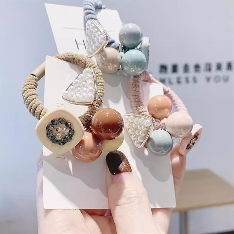 1/3pcs New Style Pearl Korean Version Rhinestone Elegant Hair Ring Thickened Dongdaemun Headband High-Quality Hair Tie