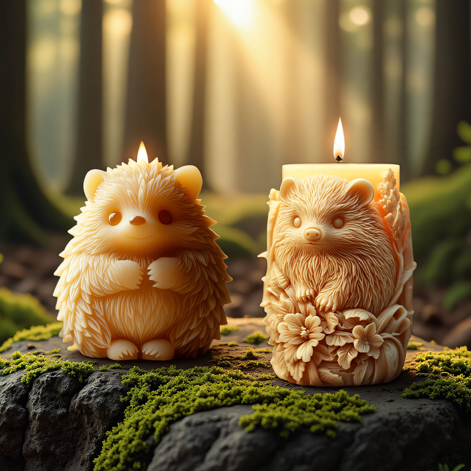 Smile Hedgehog Scent Candle Silicone Molds Relief Flower Animal Gypsum Pillar Making Tool DIY Hamster Clay Resin Mold Home Decor