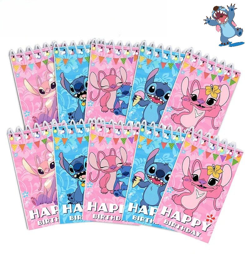 10pcs Cute Stitch Coil Notebook Children's Agenda Weekly Notepad Diary Student Study Supplies Boys Girls