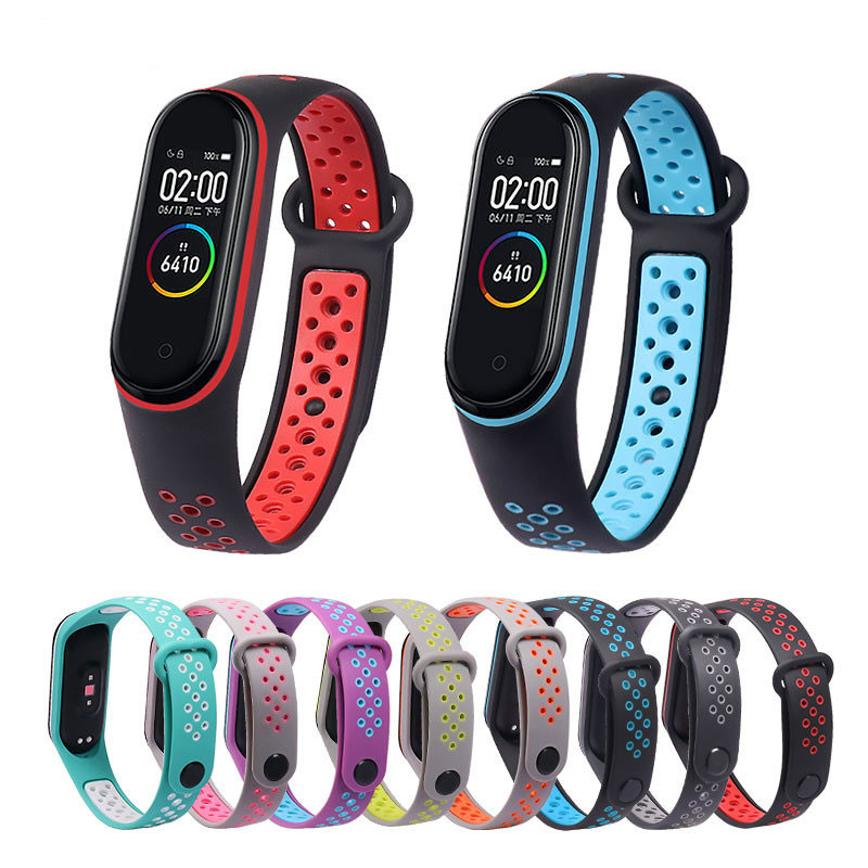 Breathable Strap For Mi Band 3 4 5 6 7 Smart Watch Wrist M3 M4 Bracelet For MiBand 7 6 5 Miband Strap Replacement