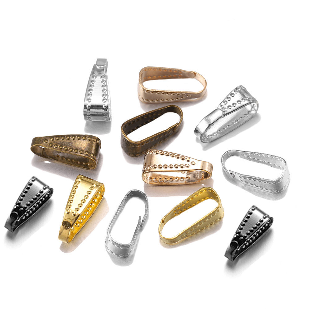 100Pcs/lot Pendant Clasps Bail Clasps Care Buckle Necklace Pendant Connector For Jewelry Making DIY Necklace Accessory Supplies pen gpt