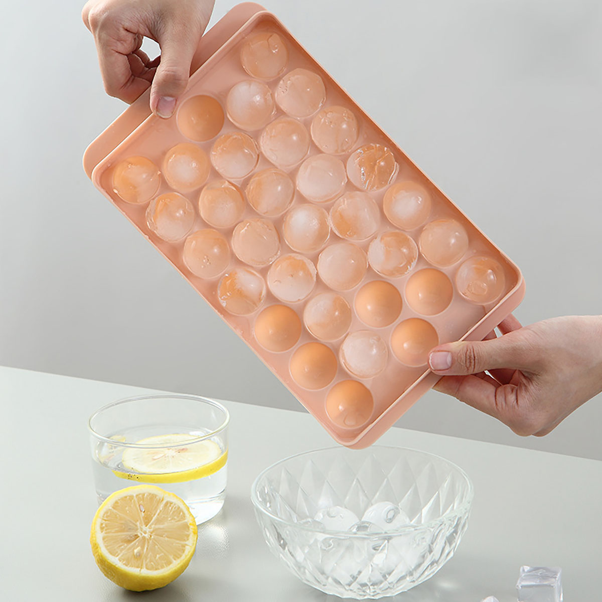 33 Ice Boll Hockey PP Mold Frozen Ball Popsicle Ice Cube Tray Box Lollipop Making Kitchen Tools Accessories