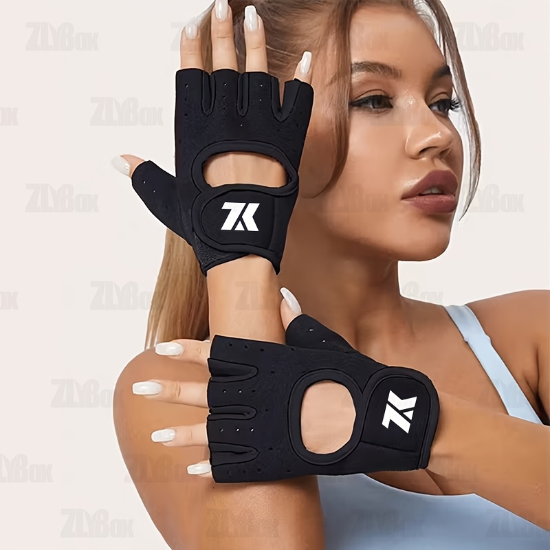 1 Pair of Unisex Half-Finger Fitness Gloves - Non-Slip Breathable Workout Gloves, Ergonomically Designed, Durable Polyester, for Gym, Swimming, Beach and Outdoor Activities - Black, Gym Accessories, Swimming Gear, Smooth Glove Design, Sports Gloves, Gy...