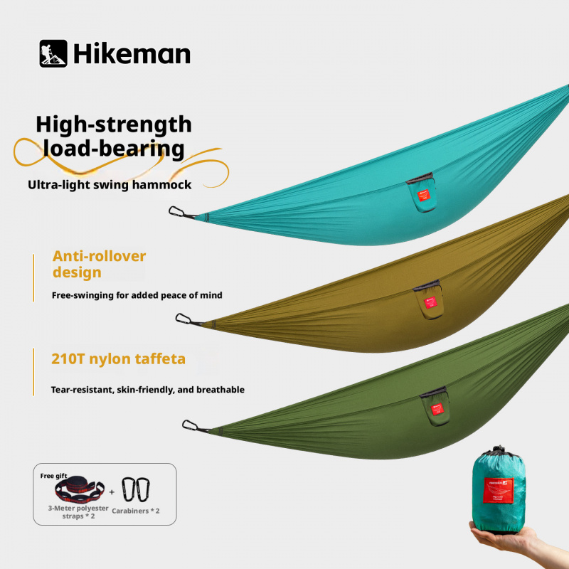 Hikeman Outdoor camping hammock, portable, quick-open, anti-tip, ultra-light, double-person hanging chair, park children's swing