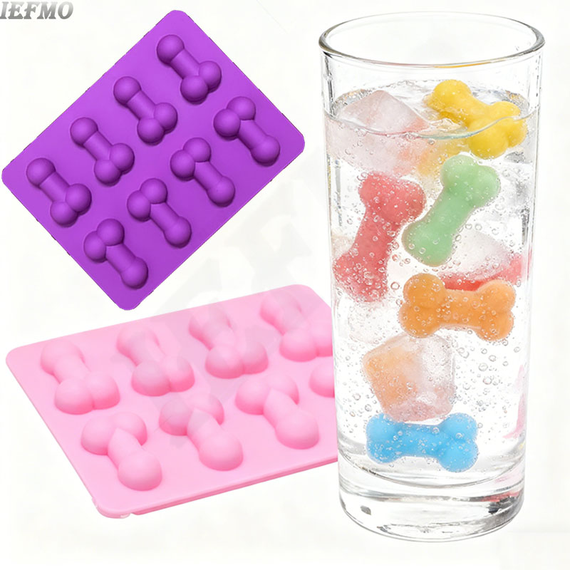 Creative Silicone Ice Mold 8 Grid Ice Cube Tray for Cocktail Novelty Food Grade Flexible with Lid Kitchen Tool