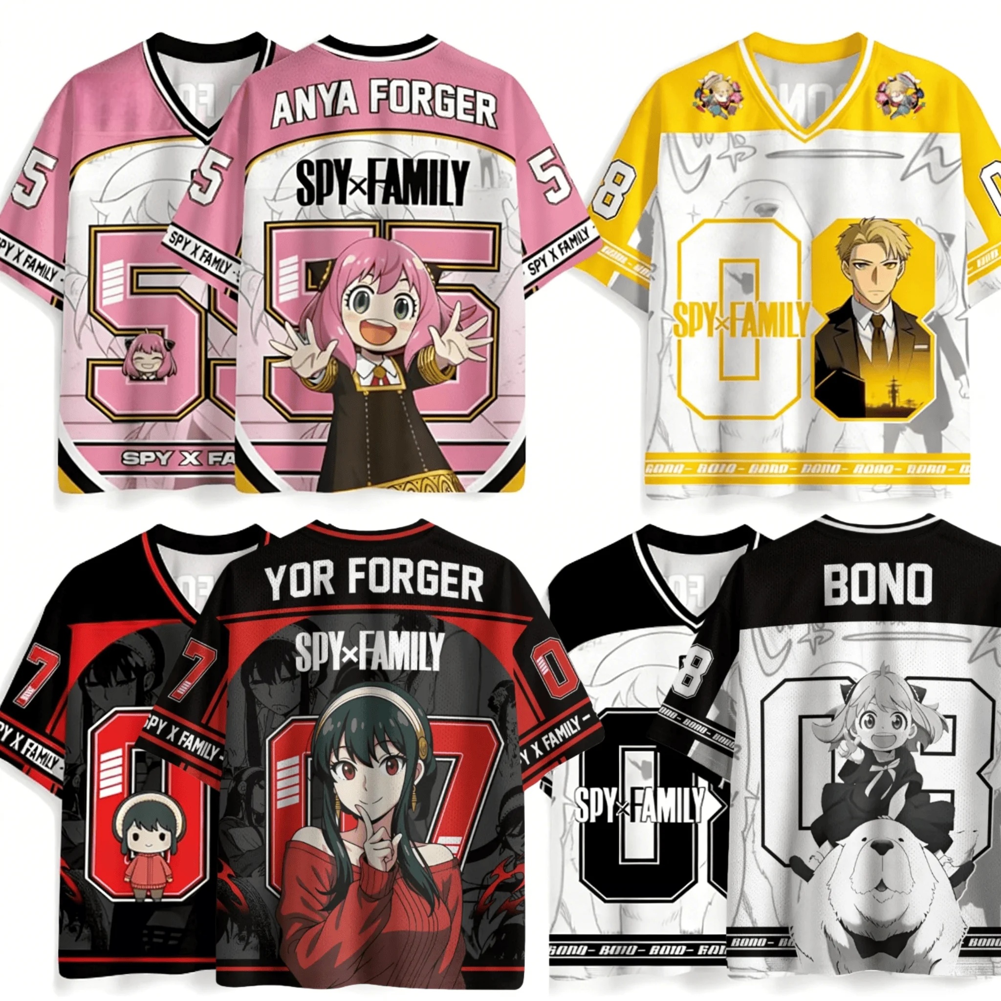 2026 New Bandai Japanese Anime PY×FAMILY Forger Family Full Set American Football Jersey 2025 Anya Loid Yor Bond Anime