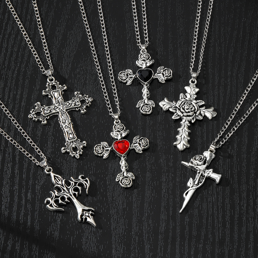 1Pc/6Pc Fashion Creative Cross Pendant Necklace