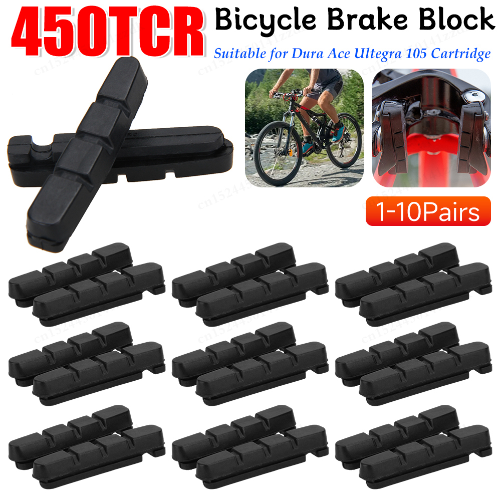 1-10Pairs Road Bike Brake Pads Shoes for Alloy Rims Dura Ace Ultegra 105 Bicycle v brake Shoes Durable Bicycle Brake Tools