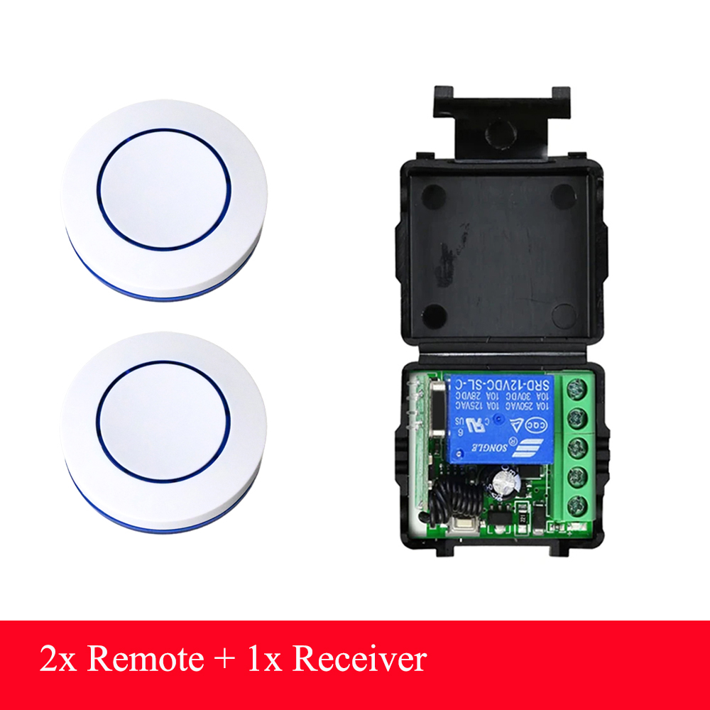 DC 6V 9V 12V 24V RF 433Mhz Round Button Relay Module Remote Control Switch Wireless Kit for LED Lamp Bulb Gate Door Fan