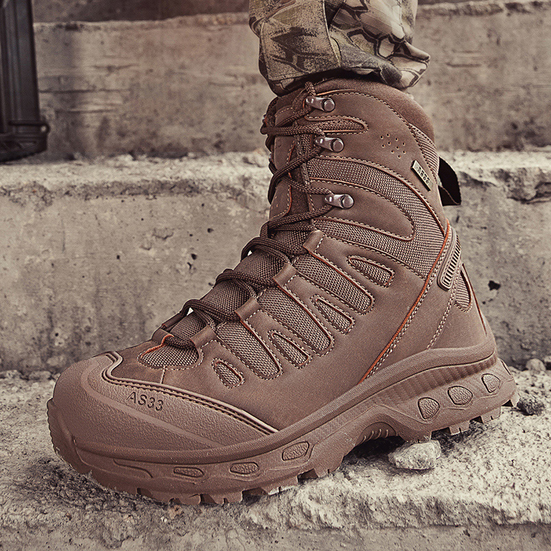 Men Tactical Boots Lace Up Brand Ankle Hiking Shoes Desert Work Boot Waterproof Size Plus Unisex Climbing Shoes Zapatos Hombre