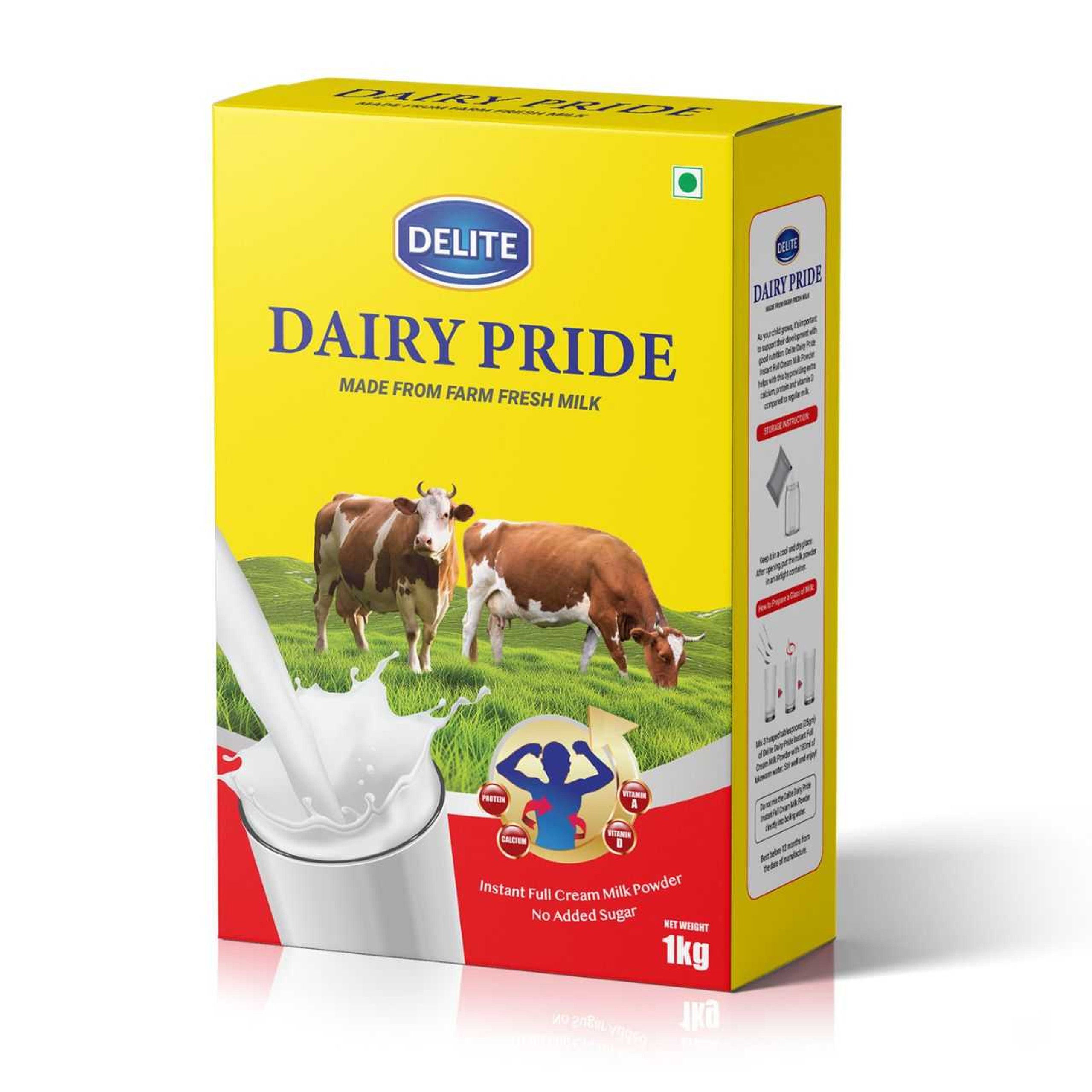Sujal Delite Dairy Pride 1Kg Instant Full Cream Milk Powder No added Sugar