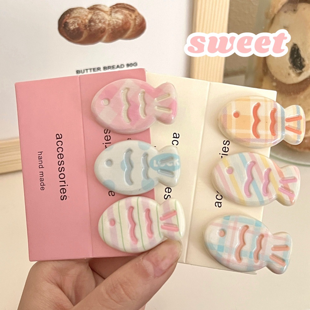 3 Pcs Colorful Little Fish Hairpin Set Sweet and Cute Hairpin Clip Edge Clip Student Versatile Hairpin Accessories