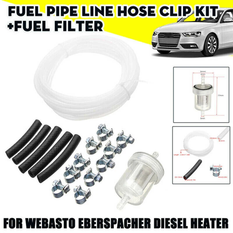 Car Air Parking Heater Tube Fuel Tank Sender Pipe Pick Up Hose Kit For Webasto Eberspacher Diesel Heater Hose Clip