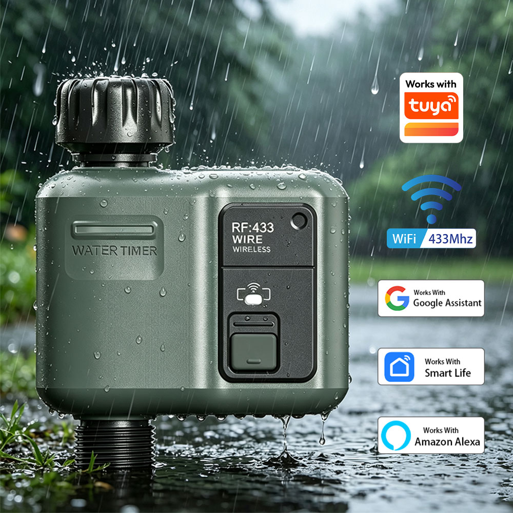 Tuya Wifi+RF433 Automatic Watering Timer Garden Digital Irrigation Machine Smart Watering Timer Programmable works with tuya