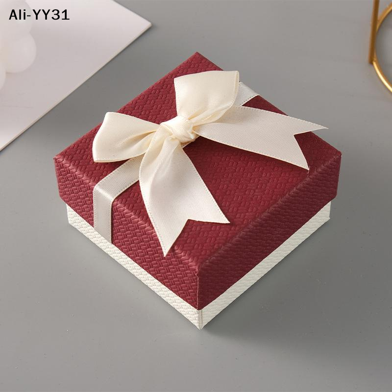 【YY31】Packaging Box 9*9*4cm Bow Bow Packaging Box Paper Ring Box For Special Occasions -giving Jewelry Display
