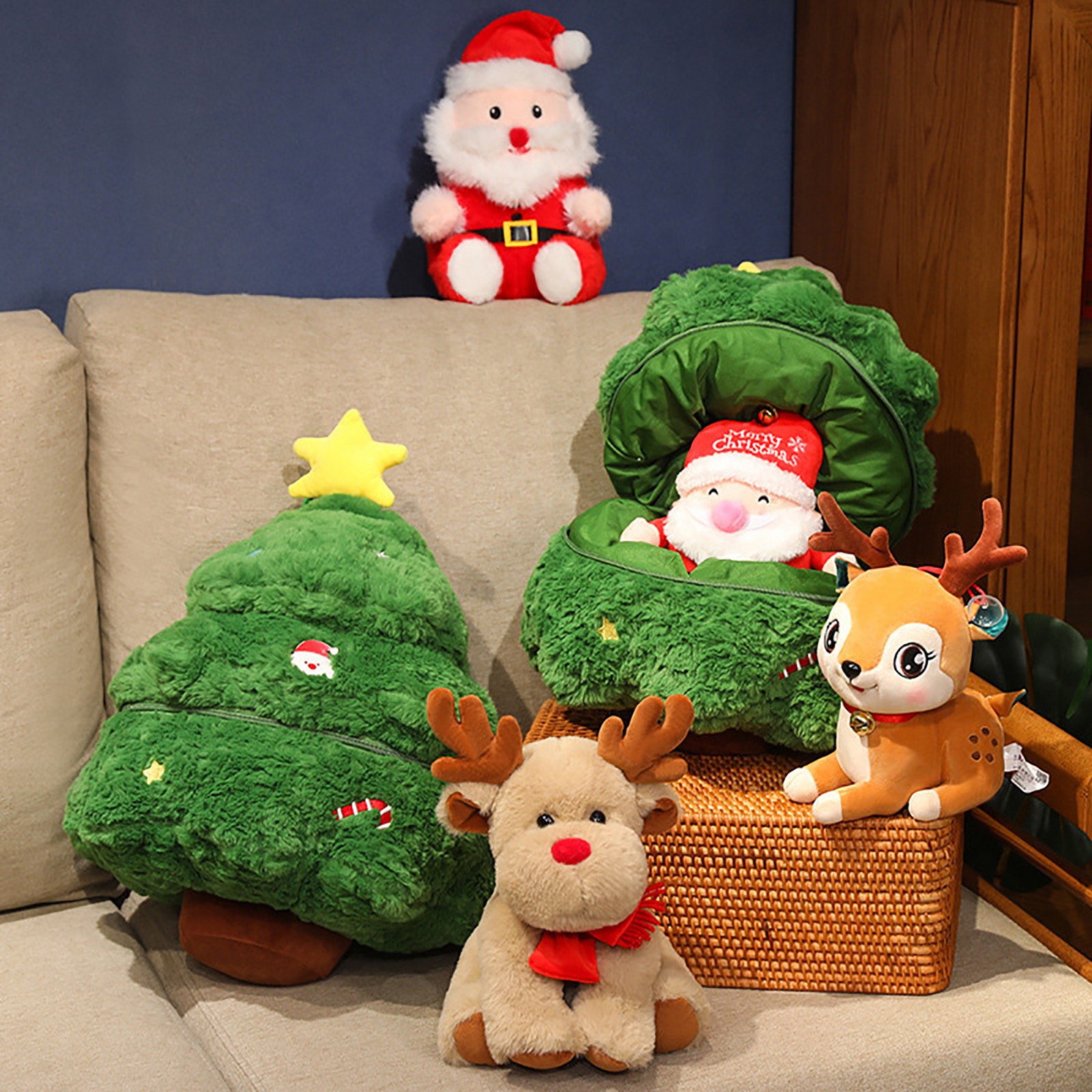 Christmas New Hot Sell Plush Doll Anime Toy Claus Snowman Elk Stuffed Animals Toys Soft Plushie Children Birthday Gifts Doll