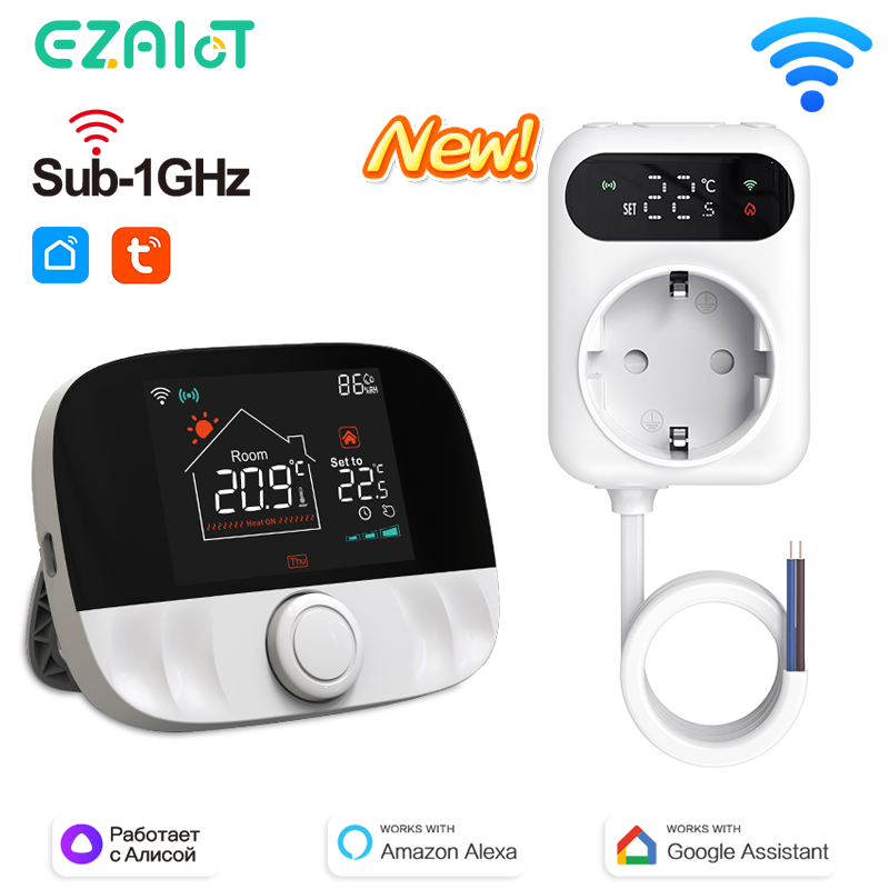 Tuya WiFi Smart Thermostat Water Gas Boiler RF433 Wireless Temperature Controller Socket Receiver Voice Alexa Home Alice