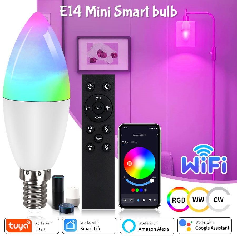 Tuya WiFi GU10 Smart LED Light Bulb Bluetooth GU10 Dimmable Lamps Smart Life App Control Spotlight Bulb Works With Alexa