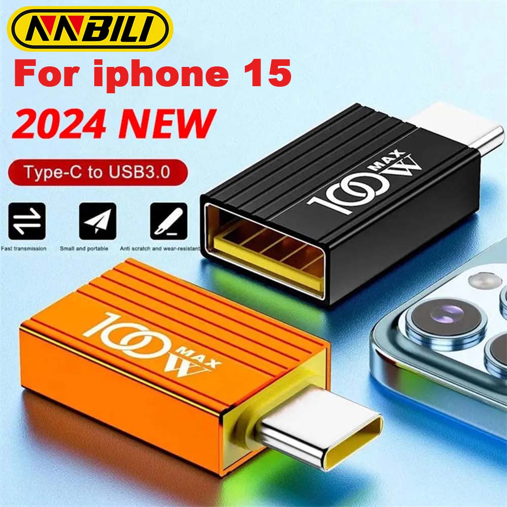 NNBILI 1-5PCS 100W USB 3.0 Type-C Data Adapter TypeC OTG USB C Male to USB Female ConverterFast charg Data Transfer For iPhone15
