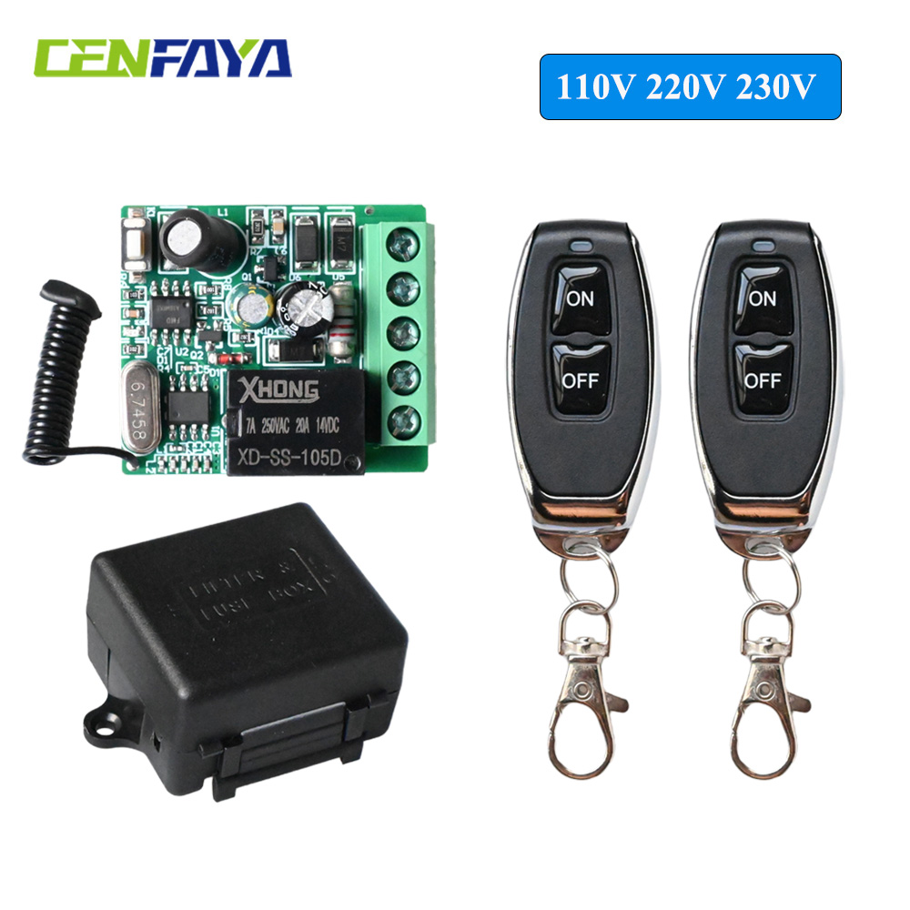 CENFAYA 110V 220V 230V 433HMZ Wireless Smart Light Switch Relay Latching Mode ON/OFF RF Remote Control Transmitter fr Lamp Elect lightify