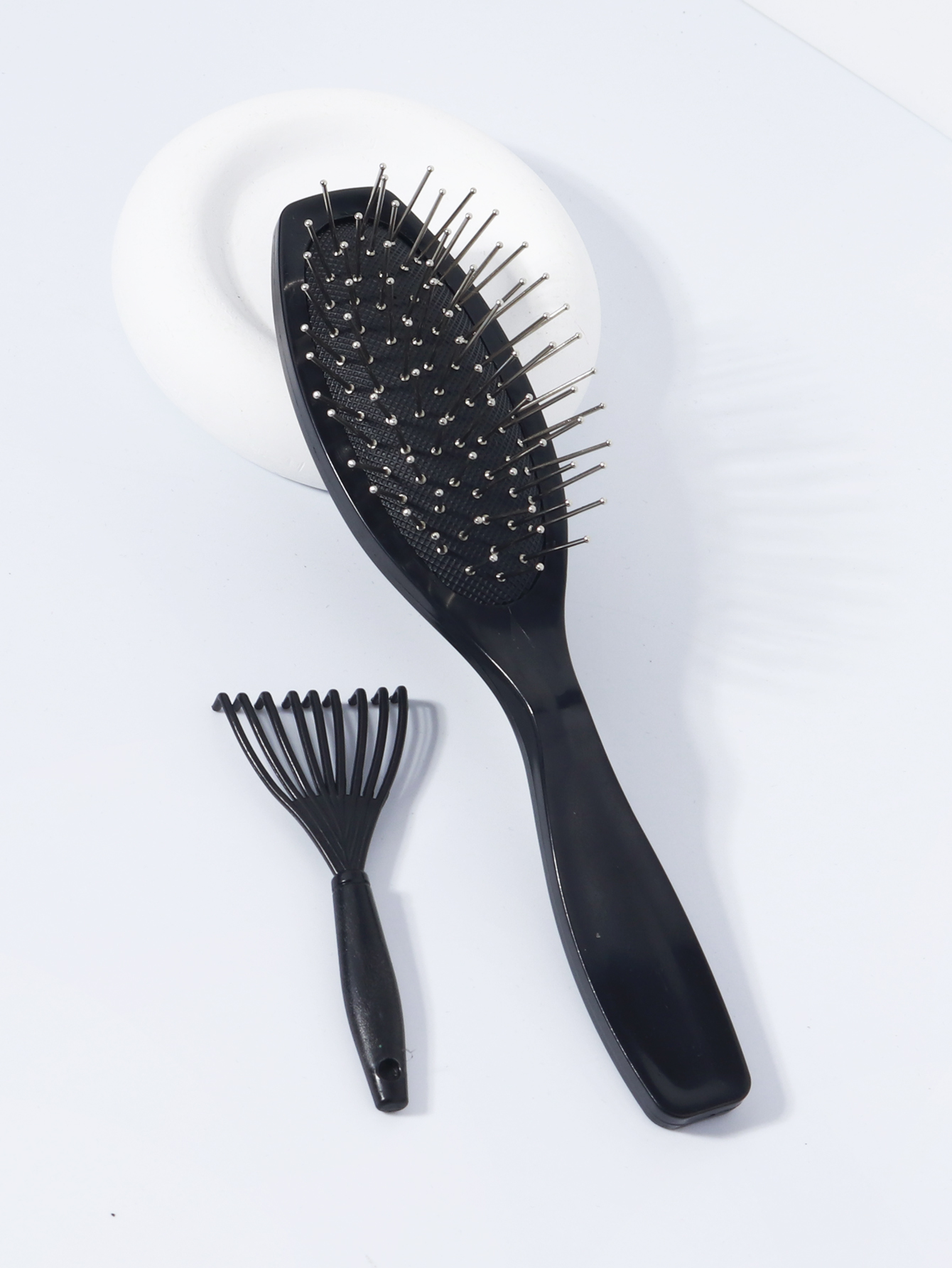 2pcs Professional Anti-Static Steel Comb Brush Wig Hair Extension Training Head Tool Cleaning Comb, Special for Real Hair