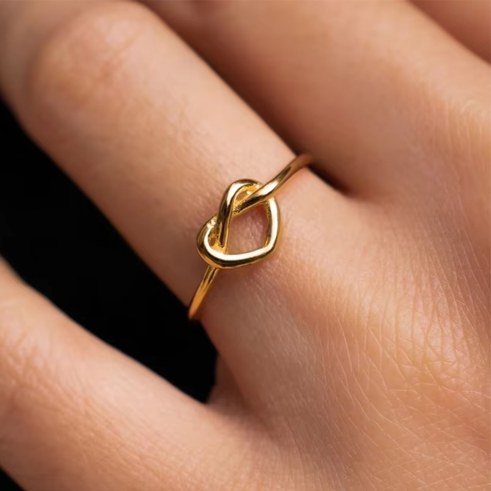 2025 New Stainless Steel Heart Ring For Women Gold Color Simple Cut Ring Wedding Aesthetic Luxury Jewelry anillos mujer