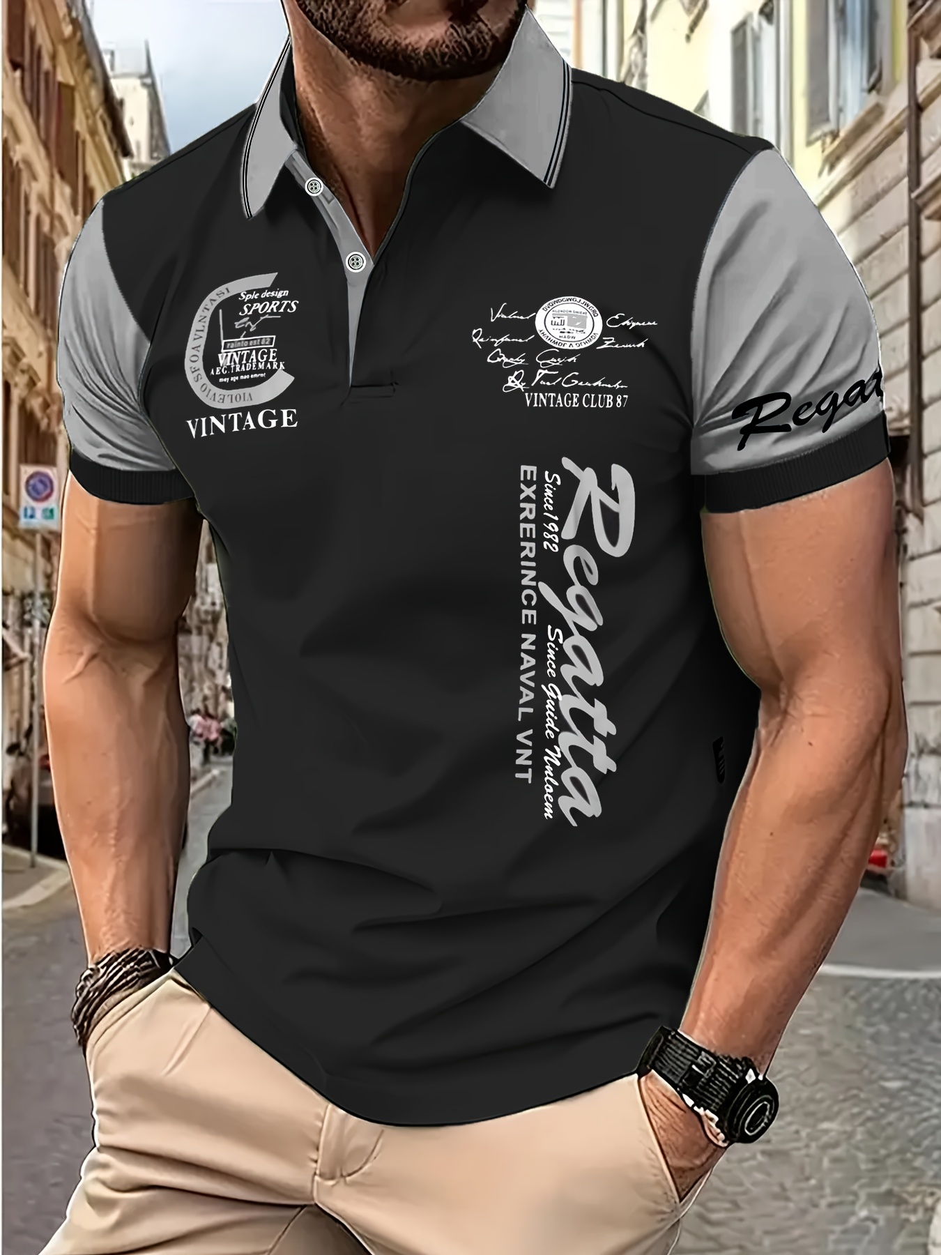 The new men's short-sleeved POLO shirt for summer 2025 features a casual fashionable and comfortable 3D pattern print