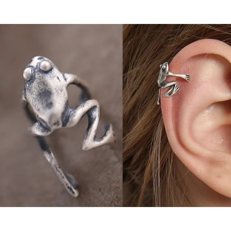 1 Pair Vintage Frog Ear Cuff, Cute Frog Clip Wrap Earrings, Animal Earrings, Nature Inspired Birthday , Friendship s