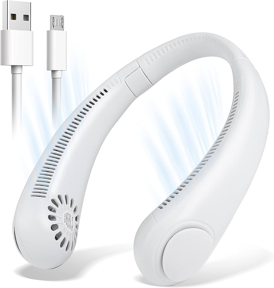 Portable Neck Fan Hands Free USB Rechargeable Mini Cooling Fan 3 Speed 360° Adjustable | Ganapati