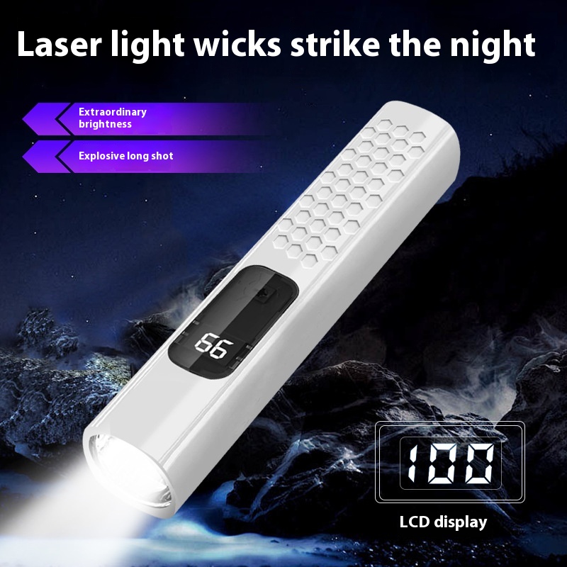 New Mini Flashlight Intelligent Digital Display USB C Rechargeable Zoomable Waterproof Light Outdoor Emergency Hiking Camping