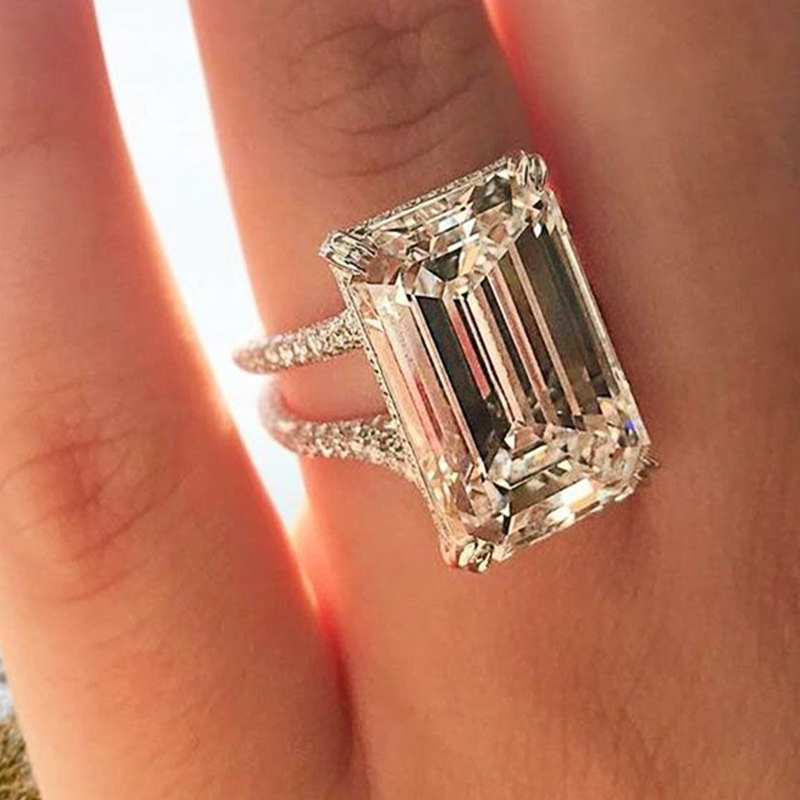 Wedding Set Rings for Women Luxury Paved Brilliant Cubic Zirconia 3Pcs Crystal Fashion Rings Female Jewelry