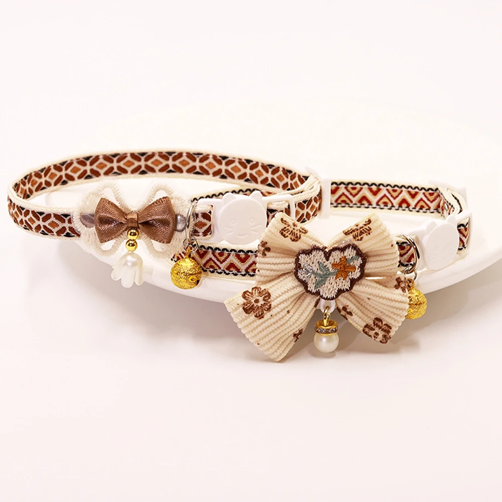 8 Colors Cute and Versatile Adjustable Durable with Bells Pet Collars Necklaces Positioning Pets Cats Dogs Party Photos Props