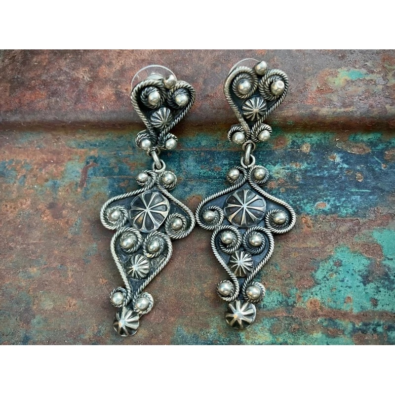 Classic Bohemian Charm Retro Ethnic Style Pendant Long Earrings Women's Wedding Jewelry