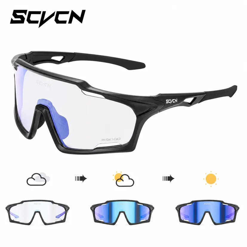 SCVCN Sunglasses for Man Cycling Glasses MTB Riding Skating UV400 Polarized Fishing Goggles Woman Bike Bicycle Baseball 2025