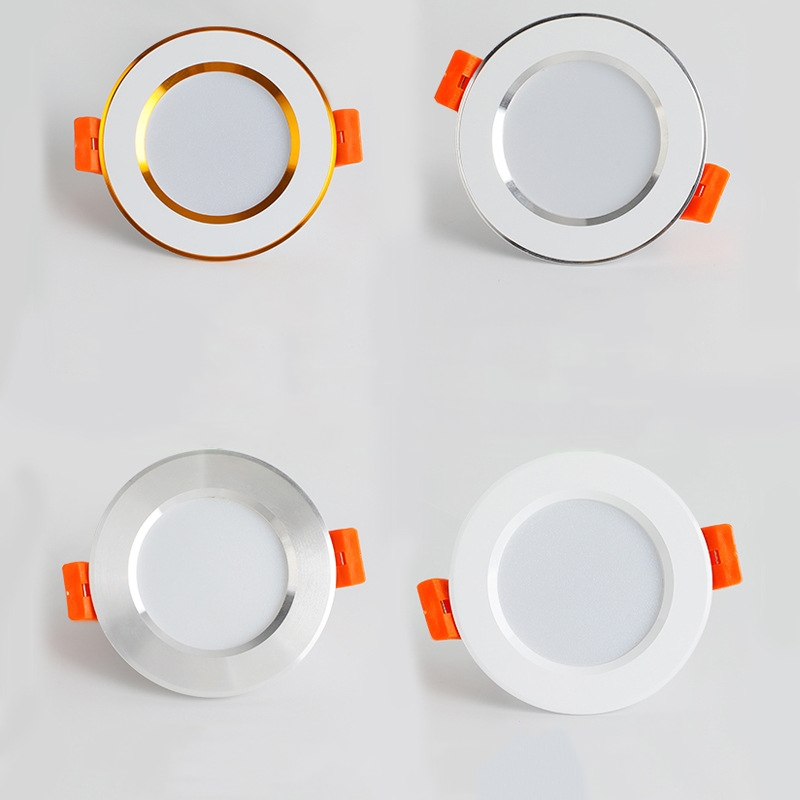 LED Downlight 220V 3-color dimming LED downlight 5W 7W 9W 12W 15W Recessed in LED Ceiling Downlight Light Lamp