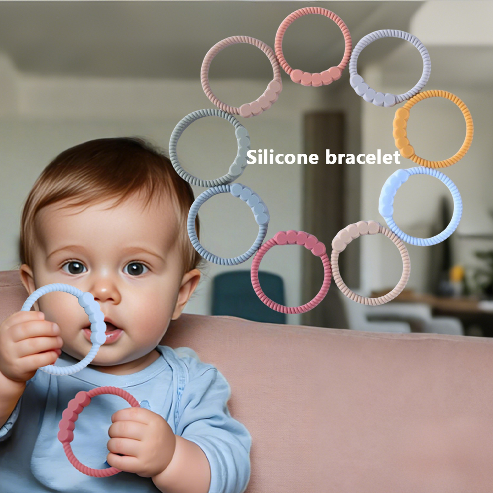 2025 New Baby Teether Circle Shape Silicone Teether Teething Toys Children's Sensory Puzzle Teething Toys